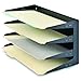 MMF Industries STEELMASTER Legal-Size Horizontal File Organize|4-Tier Tray Design | ID Label Holder | Black | Scratch & Chip-Resistant Finish | Durable Metal Steel Construction | Wall File Organizer