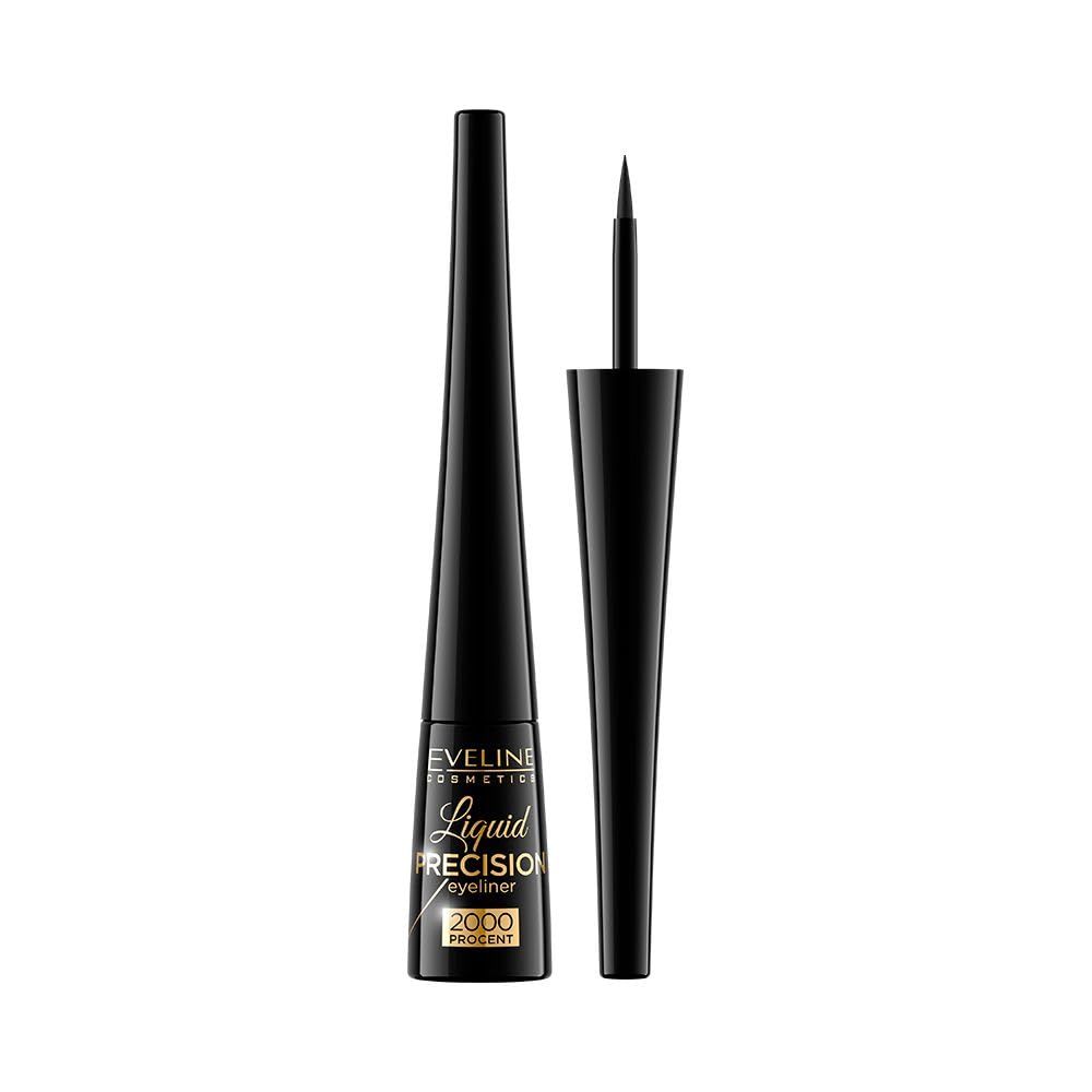 Eveline Cosmetics Eveline Matte Liquid Eyeliner with Dual-Phase Long-Lasting Formula - Dermatologically Tested for All-Day Wear - Suitable for Contact Lens Wearers, 4 ML