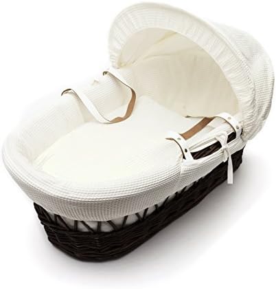 Kinder Valley Wicker Moses Basket (Vanilla Waffle Dark) by Kinder Valley