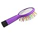 LEORX Detangling Hair Brush Rainbow Volume Brush Magic Hair Curl Straight Comb Brush with Mirror (Purple)