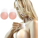 Women Breast Petals Lift Nipplecovers Strapless Backless Bra Adhesive Wedding Dress Bras Beige Round