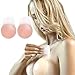 Women Breast Petals Lift Nipplecovers Strapless Backless Bra Adhesive Wedding Dress Bras Beige Round