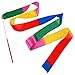 eBoot Dance Ribbons Streamers Rhythmic Gymnastic Ribbon Wands Rods for Children Art Dances, Baton Twirling, 2 Pieces