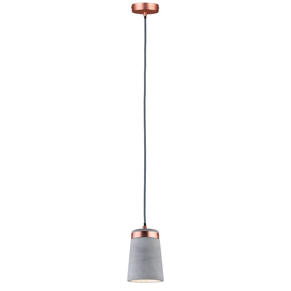 Paulmann 79617 Neordic Stig Pendant luminaire max. 1x20W Pendant lamp for E27 Lamps Ceiling lamp Grey/Copper matt 230V Concrete/Metal Without lamp