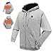 N NIFVAN Heated Hoodie with 7.4V Battery Pack for Men Women Full-Zip Fleece Hooded Sweatshirt (Small) Grey