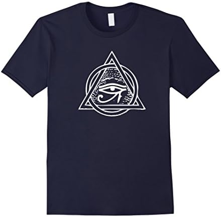 Men's Pyramid Eye of Ra - Cool Illuminati All Seeing Eye T-Shirt Large Navy