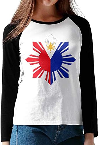 Aiw Wfdnn Philippines Pride Star Flag Contrast Long Sleeve Tshirt Womens