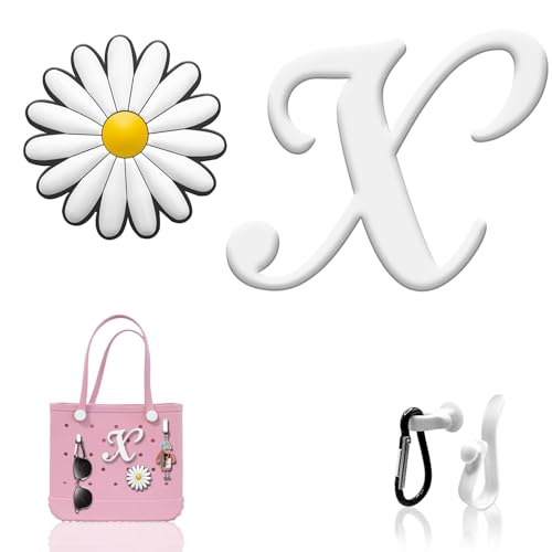 Photo 1 of ***FLOWER ONLY***MISHANIER 4 Pcs Charms for Bogg Bag?Insert Decorative Alphabet Lettering Accessories Charms Compatible with Bogg Bag Original All Models and Simple Modern Beach Totes for Handbag DIY
