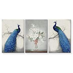 Abstract Vintage Peacock Painting Artwork for Home Framed...