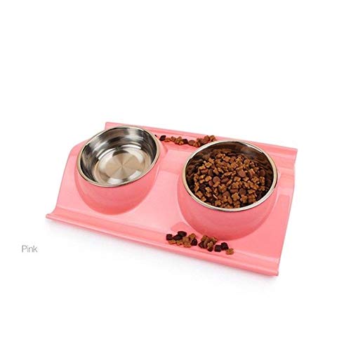 Xuba Pet Drinking Dual Double Dog Bowl Stainless Steel Feeder