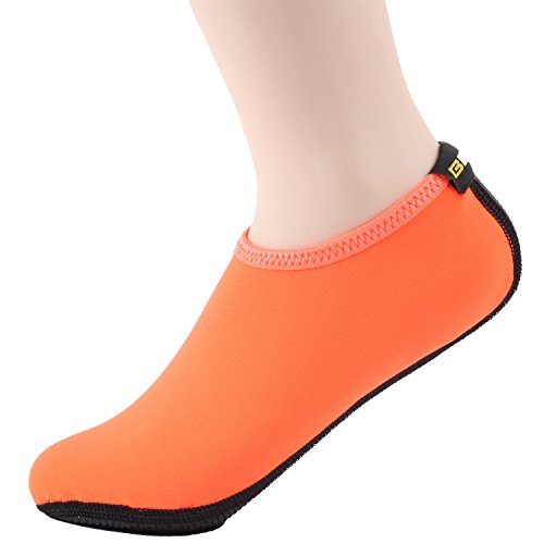 Wowfoot Water Shoes For Women Men's Aquatic Socks Flexible Fitness Pool (2. M(W:6.5-7.5, M:5.5-6.5), Orange) - Thumbnail 7
