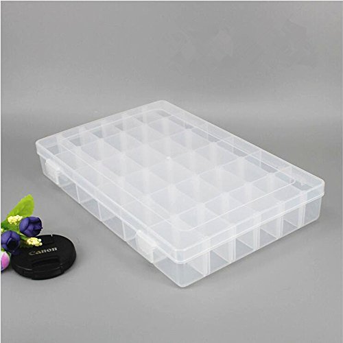 Gospire 36 Grids Clear Plastic Jewelry Box Organizer Storage Container