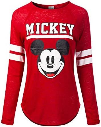 Instar Mode Women's Disney Mickey Mouse Long Sleeve Crew Neck Top