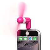Stouch Mini Portable Dock Cool Cooler Rotating Fan iPad iPhone 6 6S 6 Plus 5 8 pin lightning - Black - Rose Red