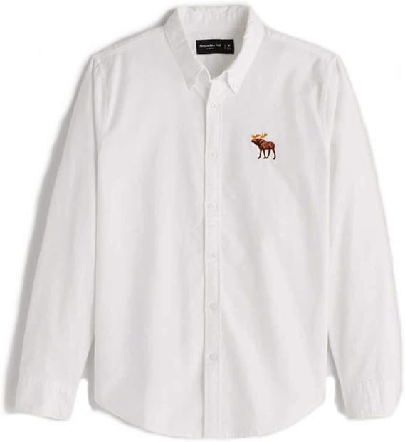Amazon アバクロ 正規 長袖 オックスフォードシャツ ボタンダウン ビッグムース アバクロンビー フィッチ メンズ Abercrombie Fitch Tシャツ カットソー 通販