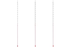 Deschem 3Pcs Glass Celsius Thermometer 0-200℃ Length 300mm Laboratory Red Liquid Temprature Meter