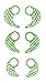 Ear Tips and Ear Fins Set for Jaybird Bluebuds X and Jaybird X2, BLUEWALL Replacement Eartips Anti Slip Sport Fins for Jaybird X2 X,SML 3 Pair 3 Size Green