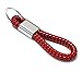 iJDMTOY Red Braided Leather Strap Craft Keychain Key Chain Ring Universal Fit Compatible With Car Key Fob, Keys