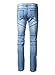 DAVID.ANN Men's Slim Straight Fit Biker Jeans,Light Blue,32