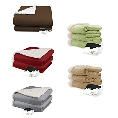 Biddeford 60049051136300 Micro Mink and Sherpa Electric Heated Blanket King Brick Pricepulse