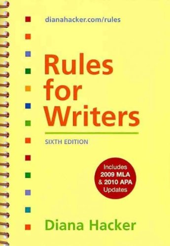 Rules for Writers (CARTHAGE 2010-2011 EDITION) 0312675925 Book Cover