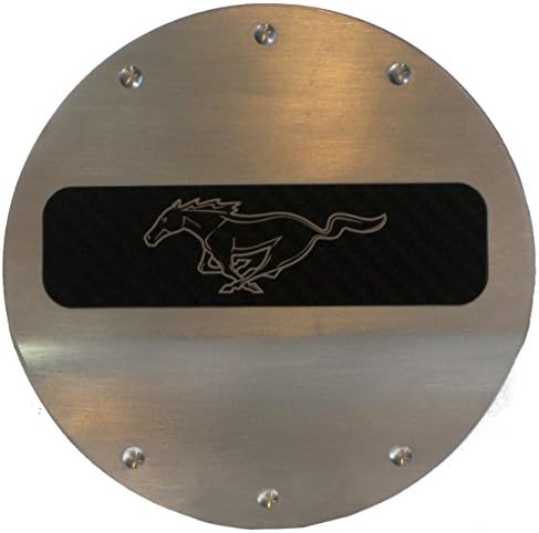 Defenderworx 901404 Brushed Fuel Door with Pony Silver Ford Mustang Logo