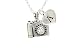 Custom Crystal Camera Photography Silver Necklace Jewelry Choose Initial All 26
