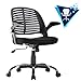 Office Chair Cheap Desk Chair Mesh Computer Chair with Lumbar Support Flip Up Arms Executive Mid Back Modern Ergonomic Chair for Adults Women Men,Black