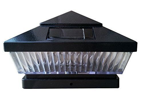 10-Pack Solar Hammered Black Finish Post Deck Fence Cap Lights for 6