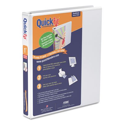 QuickFit Round-Ring View Binder, 1" Capacity, White (3 Pack)
