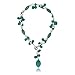 Gem Stone King 24 Inch Simulated Turquoise Color and White Cultured Freshwater Pearl Necklace with Toggle Hook