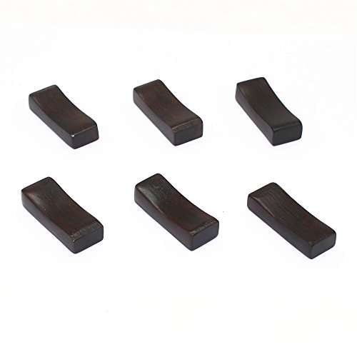 ZHU YU CHUN Handcrafted Wooden Chopsticks Rest, Concave Shape Spoon Forks Rest Holder (Set of 6)