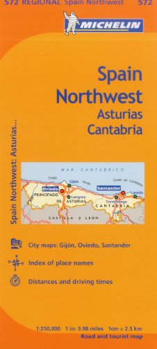 Michelin Spain: Northwest, Asturias, Cantabria Map 572 (Maps/Regional (Michelin)) by Michelin