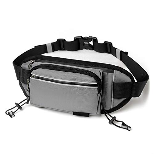 Reflective Run Running Pouch Belt Belts Bag Mens Gym Fanny Waist Pack Packs Waterproof Jogging Phone Workout Small Bags to Exercise Water Holder Light For Hiking Men Accessories Women Iphone 7 Gray