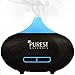 Purest Naturals Diffusers for Essential Oils, 100ml Mini Aroma Cool Mist Humidifiers for Bedroom, Home, Study, Office, Spa & Baby Nursery, Auto Shut-Off and 7 Color Led Night Lights (Dark Brown)