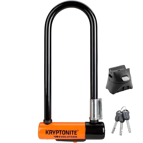 Kryptonite Evolution Mini-9 Bügelschloss mit Flexframe-Halterung, aus gehärtetem Stahl mit Vinylbeschichtung, Sicherheitslevel 7/10, für Fahrräder und