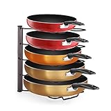 Simple Trending Pan and Pot Lid Organizer Rack Holder, Kitchen Counter and Cabinet Organizer, Bronze