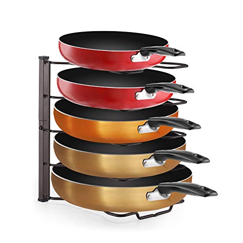 Simple Trending Pan and Pot  Lid Organizer Rack Holder, Kitchen Counter and Cabinet Organizer, Bronze