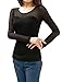Allegra K Women Long Sleeve Slim Fit See Through Mesh Tops T-Shirts, Medium / US 10, Black