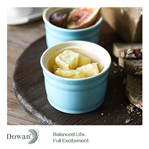 DOWAN Ramekins, Porcelain Ramekins 8 oz Oven Safe, Set of 6 Ramekins