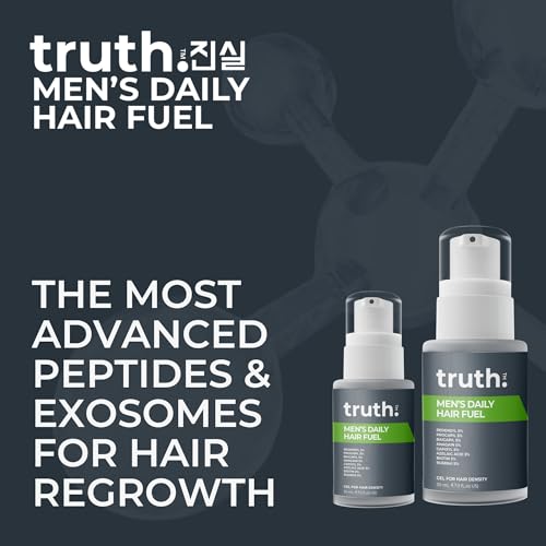 truth 진실 Men's Daily Hair Fuel 30ml 40% ACTIVES DHT BLOCKING DENSITY SERUM. RU58841 5% + REDENSYL 5% + PROCAPIL 5% + BAICAPIL 5% + ANAGAIN 5% + CAPIXYL 5% + AZELAIC ACID 3% + BIOTIN 2% + VITAMIN B5 2%