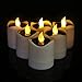 Cozeyat Solar Tea Lights 6pcs,Rechargeable LED Flameless Tealight Candles Flickering Waterproof Outdoor Candle Solar Powered for Lantern Garden Camping Party Home Decorations(Warm White)