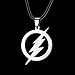 iDMSON Stainless Steel Superhero Flash Necklace - Lightning Round Pendant Necklace Bead Chain