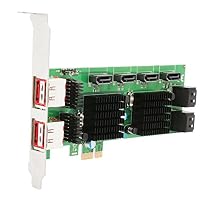 Syba SD-PEX40105 8-Port SATA-3 6G Dual Chipset Pci-E 2.0 X1 Slot Controller Card (Internal and external Ports)
