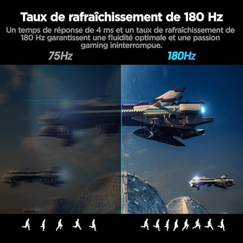 Ecran PC Gamer 27 Pouces Incurvé FHD 180Hz 1500R HDR10 Moniteur
