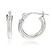 14k White Gold 2mm Basic Pincatch Hoop Earrings (12 Millimeters).(GO-598)