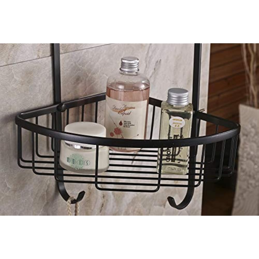 Hiendure Shower Caddies 2 Tiers Wall Mounted Solid Brass Corner