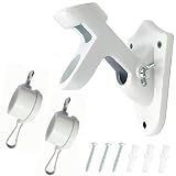 Combo Pack-2 Position Heavy-Duty Aluminum Flag Pole Holder Bracket with 2Pcs Flag Rotating Mounting Rings Fit for 1" inch FlagPole -White