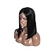 Full Lace Wigs Bob Straight Glueless Brazilian Human Hair Wigs Natural Black Color Middle Part 130% Density