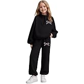 Girl Sweatsuit 2 Piece Stand Up Collar Long Sleeve Zip Up Sweatshirt & Pants Spring Fashion Sweat Set With Bows 8-12Y